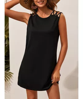 LUNE Vestido tank con tira cruzada