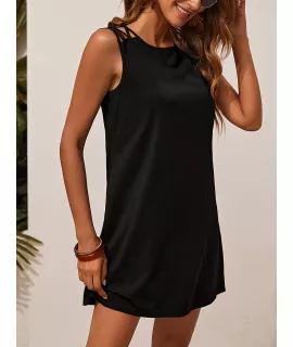 LUNE Vestido tank con tira cruzada