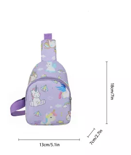 Niños Bolso bandolera adorable mini con estampado de unicornio