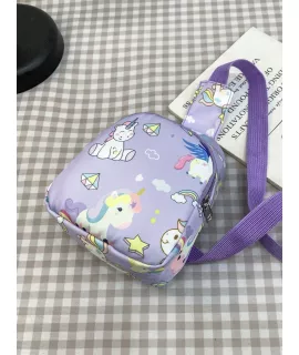 Niños Bolso bandolera adorable mini con estampado de unicornio