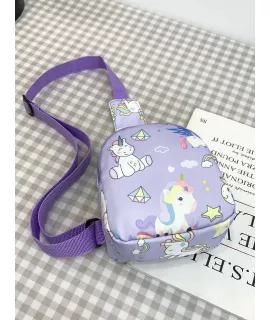 Niños Bolso bandolera adorable mini con estampado de unicornio